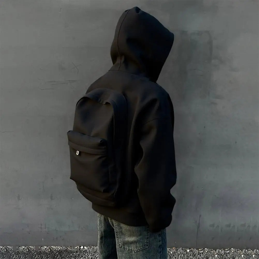 Men Women Travel Hooded Sweatshirt with Backpack Creative Zipper Cardigan Casual Unisex Lightweight Backpack Hoodie