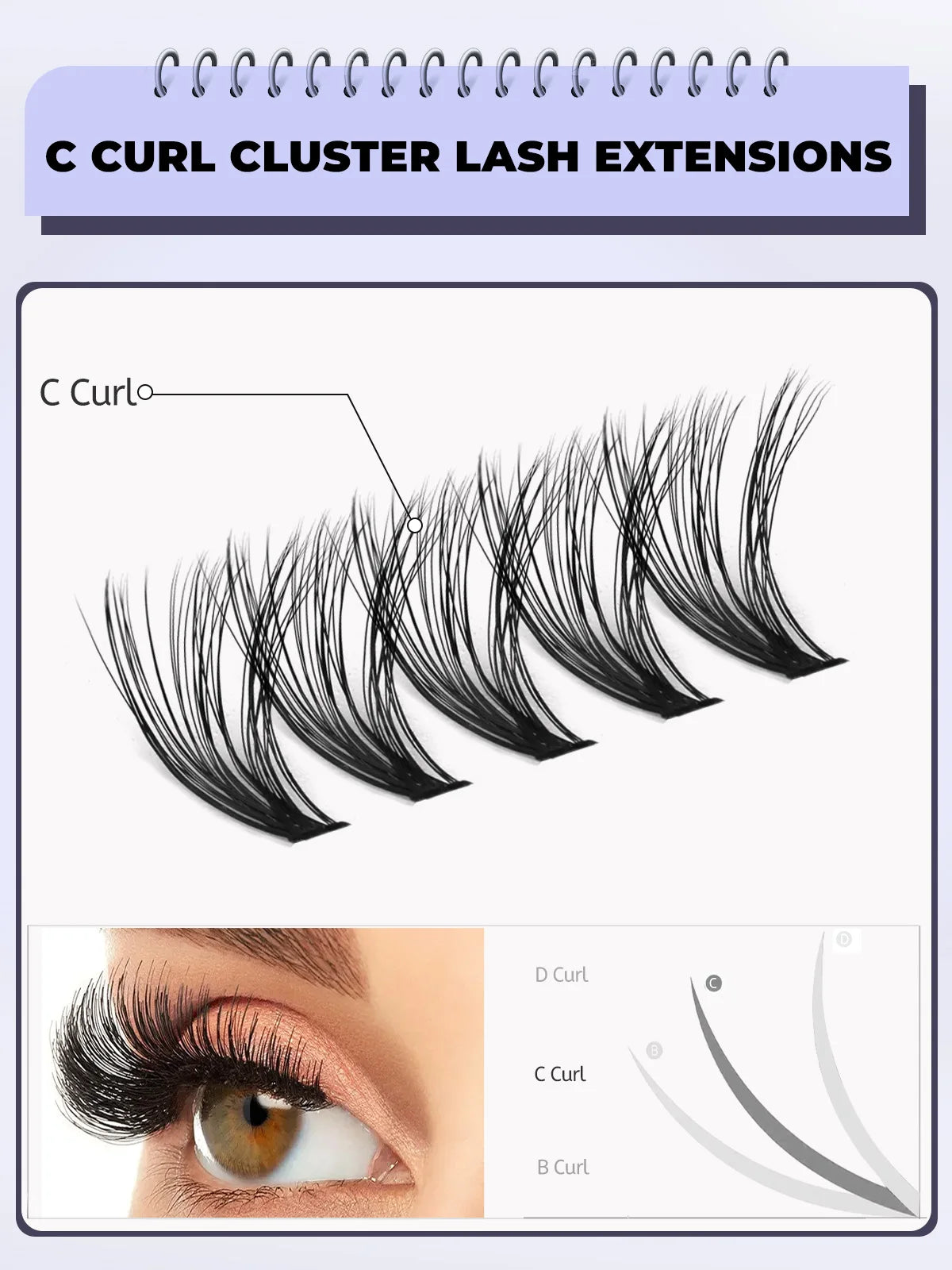 DIY Lash Extension Kit Set 8-16Mm Mix Mink Fluffy Eyelashes Individual Lashes Cluster Natural Eyelash Extensions Makeup at Home