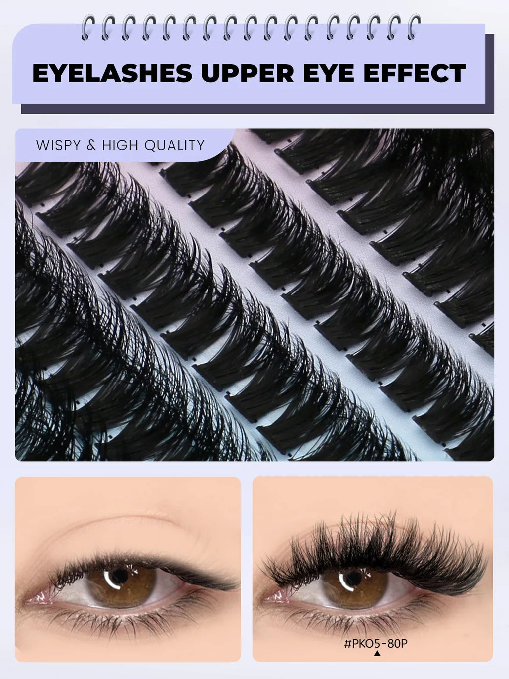 DIY Lash Extension Kit Set 8-16Mm Mix Mink Fluffy Eyelashes Individual Lashes Cluster Natural Eyelash Extensions Makeup at Home