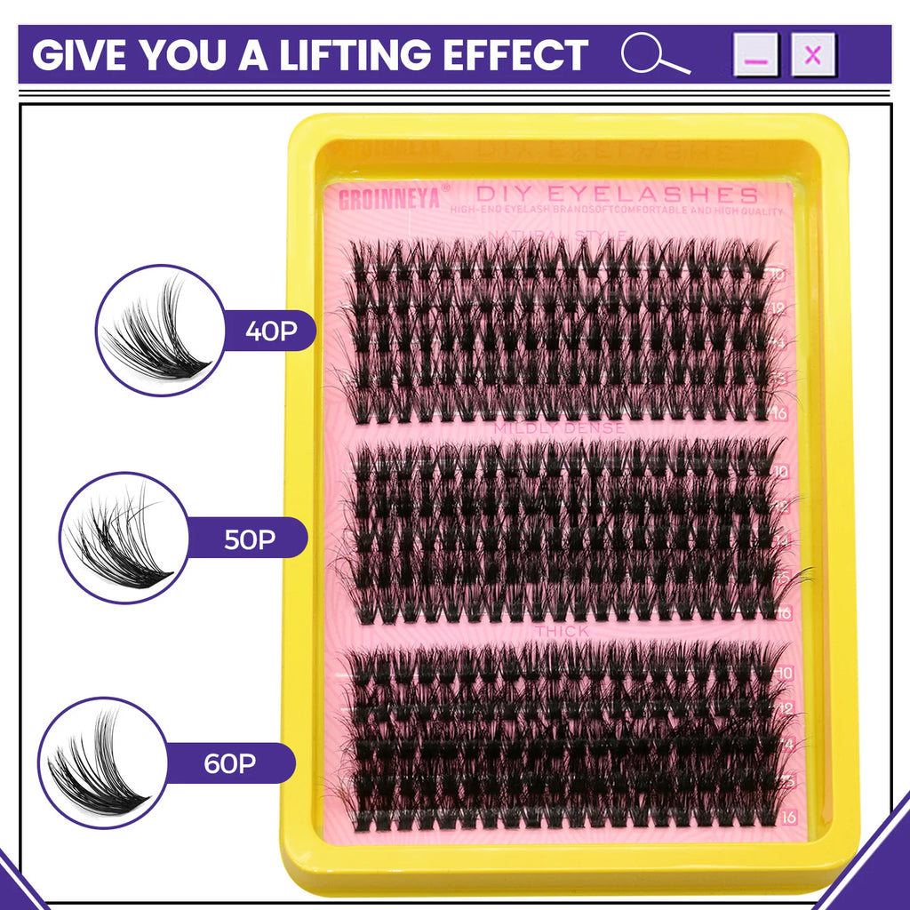 Lash Cluster 5D Fluffy Thick Eyelash Clusters D Curl Wispy Individual Lashes Mix Eyelash Extensions Lash Makeup