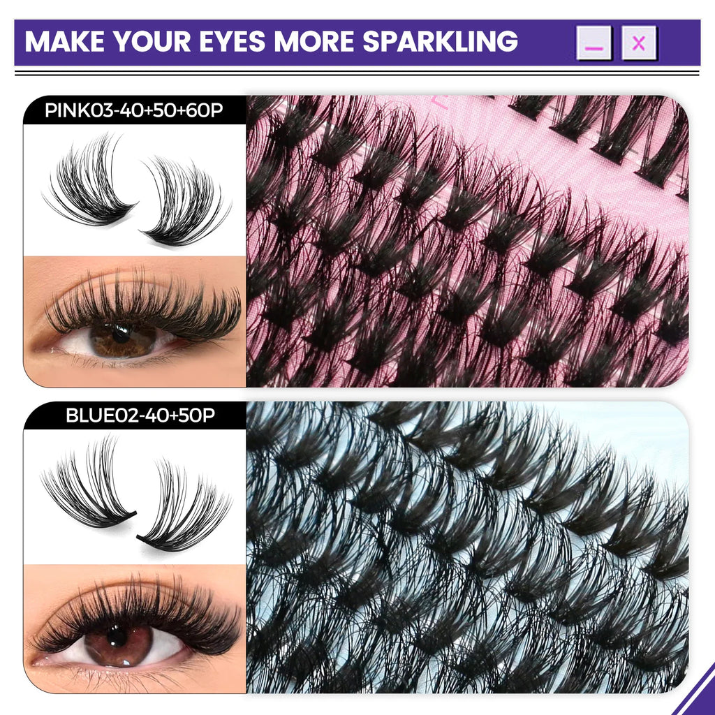 Lash Cluster 5D Fluffy Thick Eyelash Clusters D Curl Wispy Individual Lashes Mix Eyelash Extensions Lash Makeup