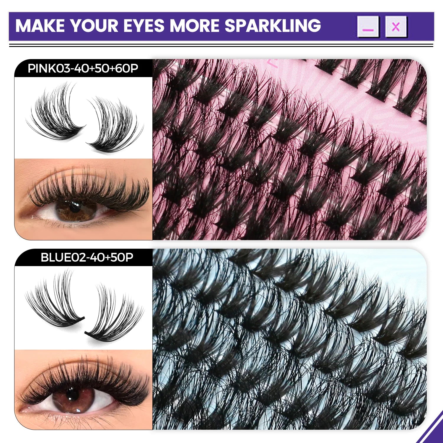 Lash Cluster 5D Fluffy Thick Eyelash Clusters D Curl Wispy Individual Lashes Mix Eyelash Extensions Lash Makeup