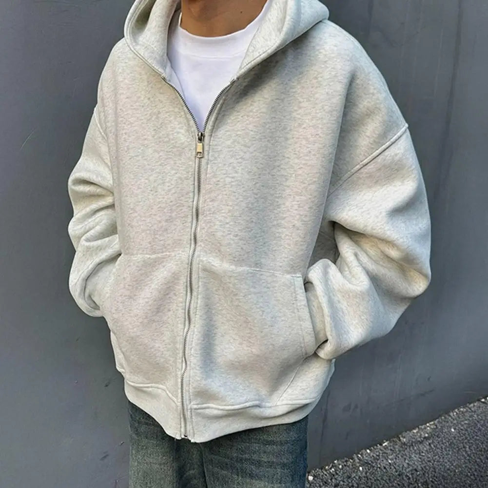 Men Women Travel Hooded Sweatshirt with Backpack Creative Zipper Cardigan Casual Unisex Lightweight Backpack Hoodie
