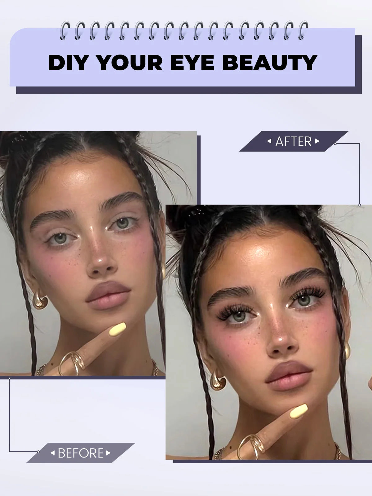 DIY Lash Extension Kit Set 8-16Mm Mix Mink Fluffy Eyelashes Individual Lashes Cluster Natural Eyelash Extensions Makeup at Home
