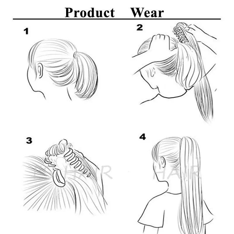 30 Inch Long Curly Claw Clip Ponytail Heat Resistant Synthetic Hairpieces Fake Hair Extensions