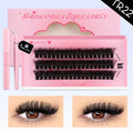 Lashes Clusters Kit Cat Eye Lashes Individual Eyelashes with ​​Lash Bond & Seal Full Set Lashes Extension Makeup Tools