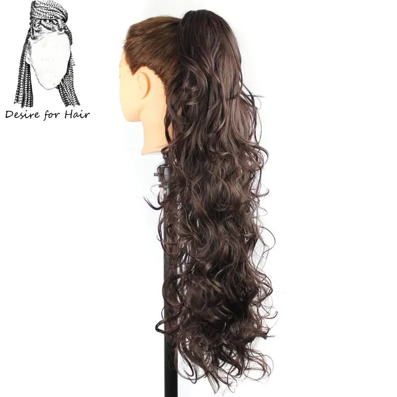 30 Inch Long Curly Claw Clip Ponytail Heat Resistant Synthetic Hairpieces Fake Hair Extensions