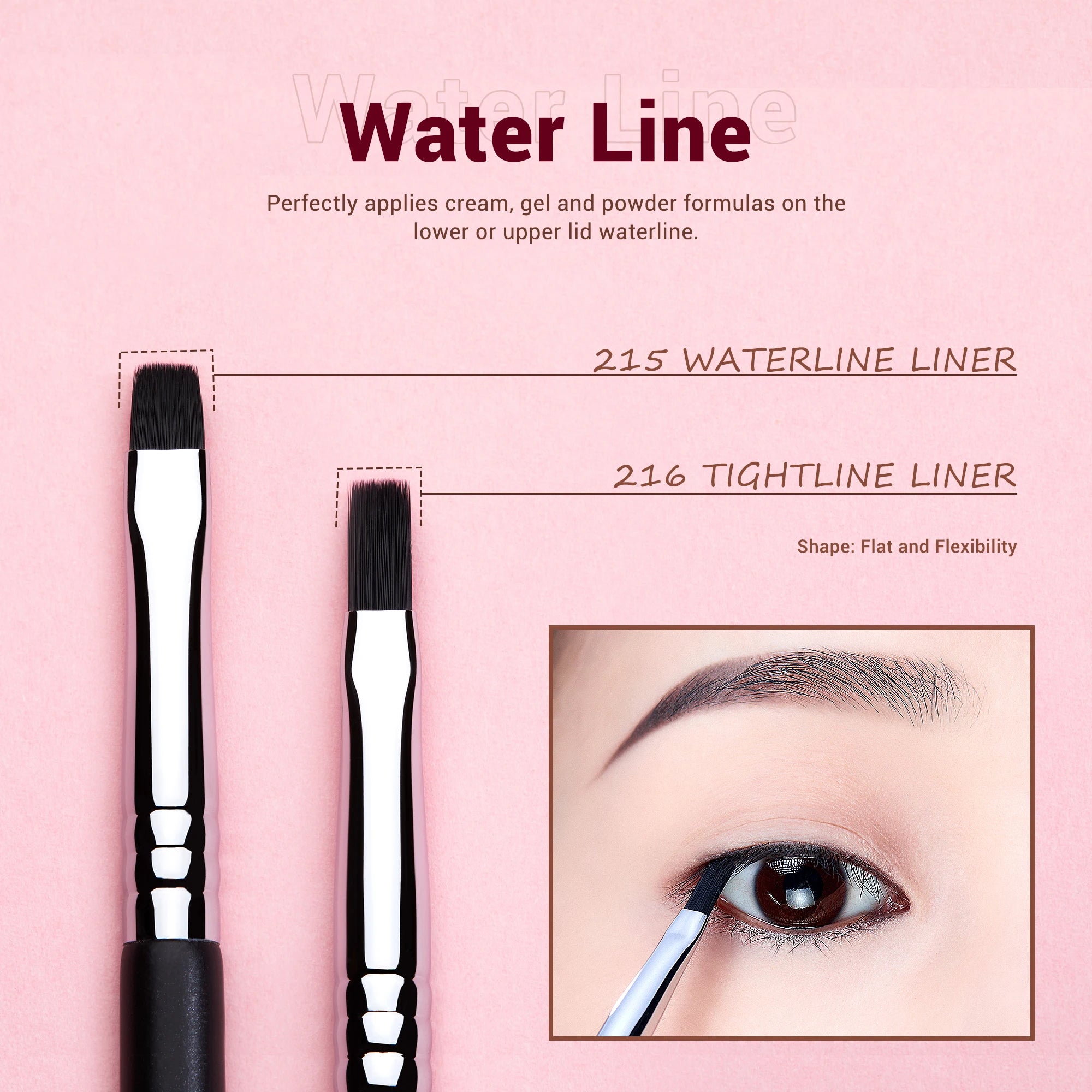 Eyeliner Brushes Set,11Pcs Eyeliner Brush Professional,Tapered Angled Flat Ultra Fine Precision Eyeliner Brush Set T324