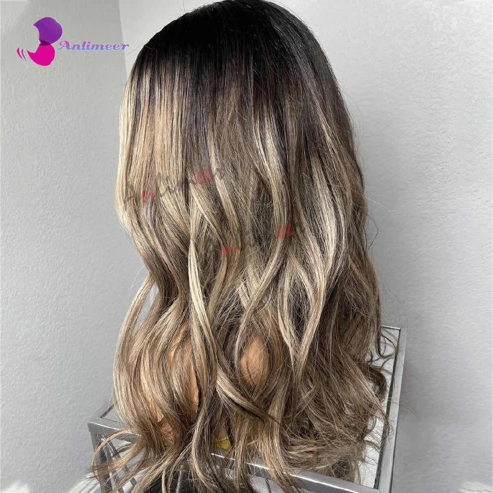 Human Lace Front Wigs Pre Plucked Bleached Knots Highlight Light Blonde Colored Frontal Wigs Human Hair Body Wave 360 Lace Wigs