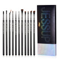 Eyeliner Brushes Set,11Pcs Eyeliner Brush Professional,Tapered Angled Flat Ultra Fine Precision Eyeliner Brush Set T324