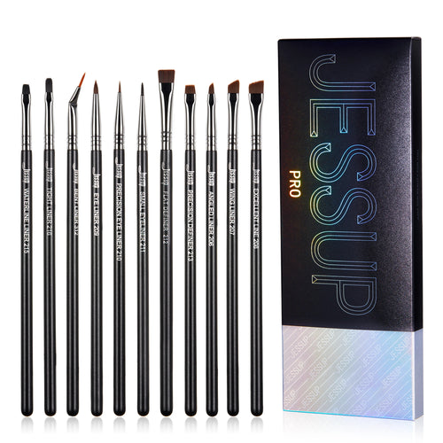 Eyeliner Brushes Set,11Pcs Eyeliner Brush Professional,Tapered Angled Flat Ultra Fine Precision Eyeliner Brush Set T324