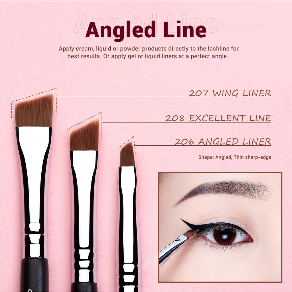 Eyeliner Brushes Set,11Pcs Eyeliner Brush Professional,Tapered Angled Flat Ultra Fine Precision Eyeliner Brush Set T324