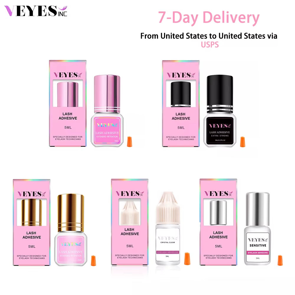 5Ml Eyelash Extensions Glue Veyelash 0.5 Second Fast Drying Strong Lash Adhesive 7 Weeks Retention Volume Makeup Tools
