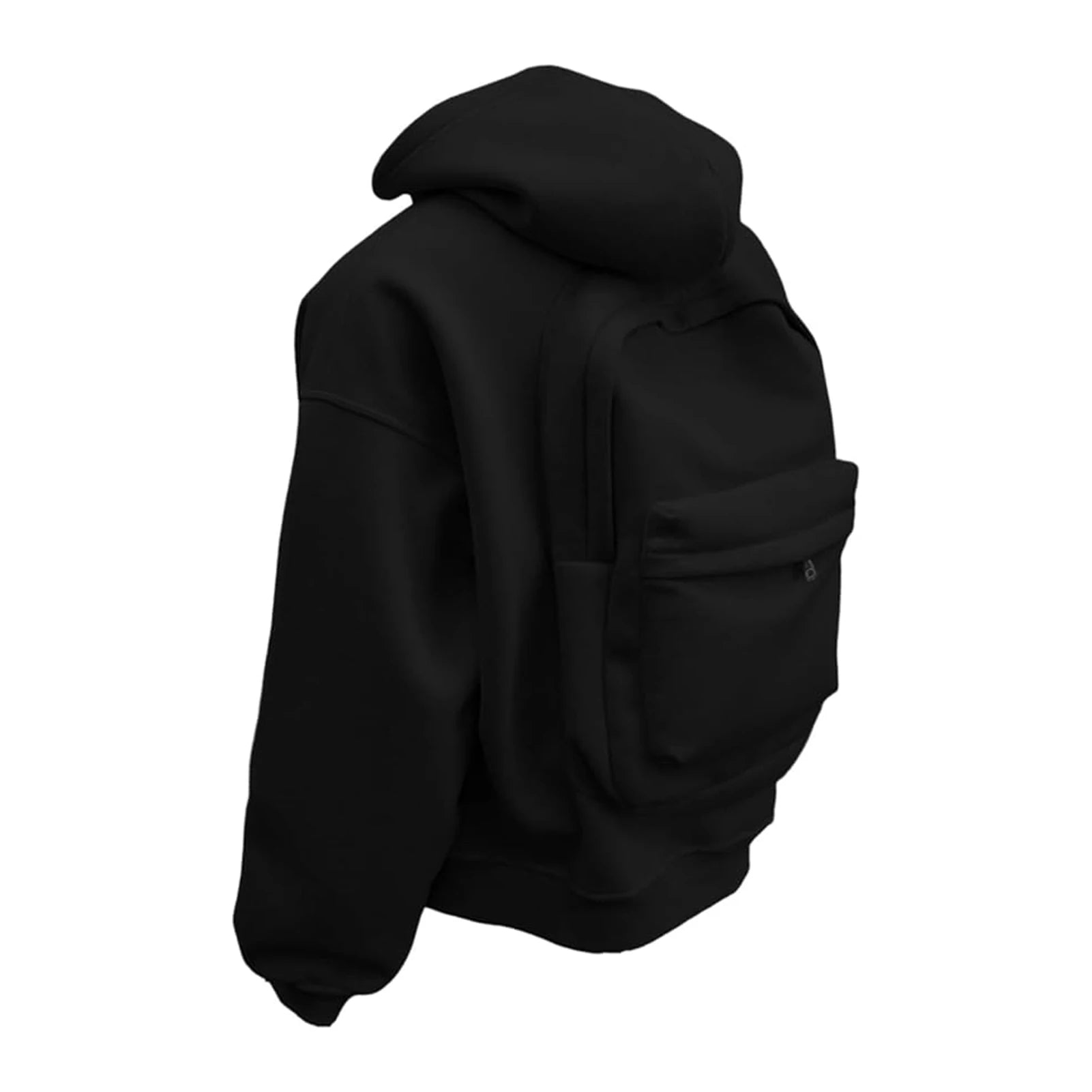 Men Women Travel Hooded Sweatshirt with Backpack Creative Zipper Cardigan Casual Unisex Lightweight Backpack Hoodie