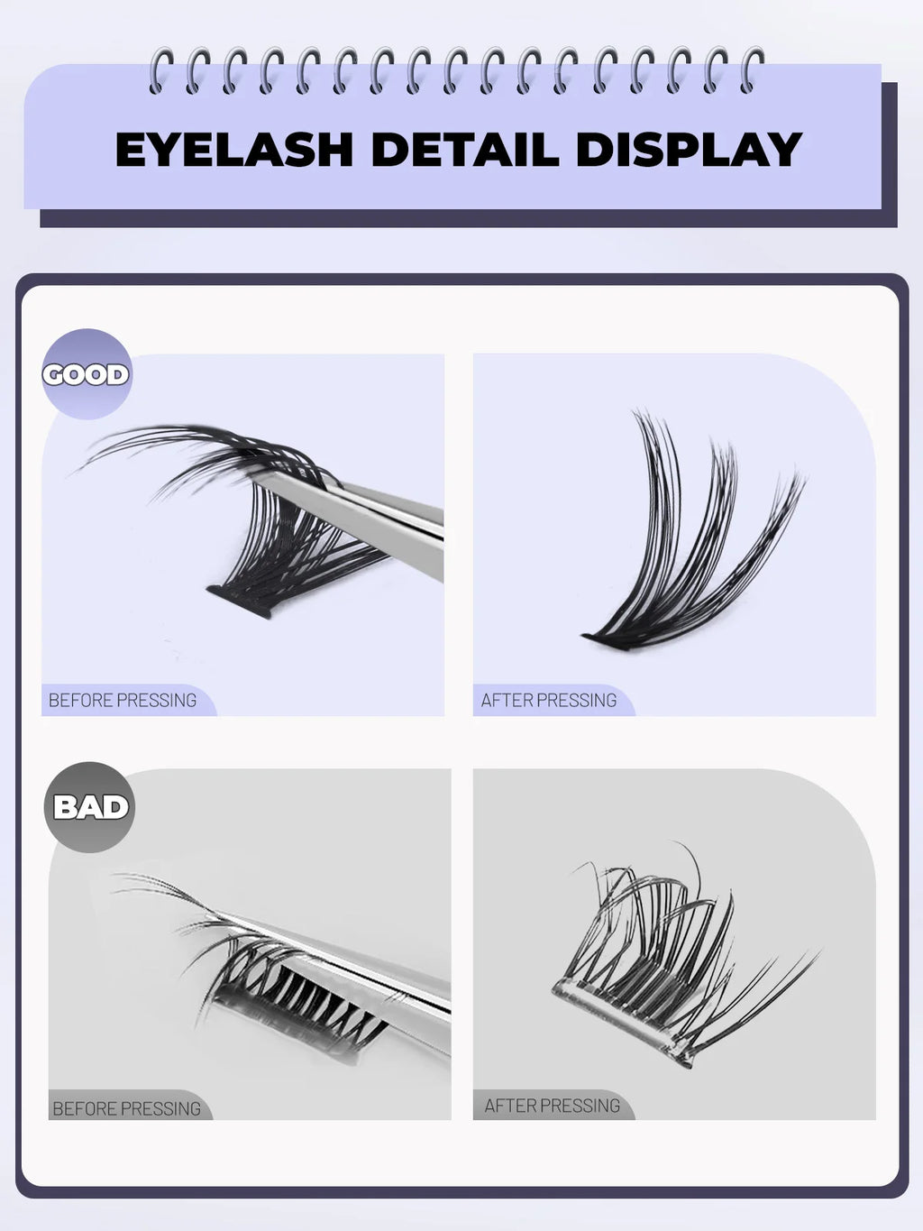 DIY Lash Extension Kit Set 8-16Mm Mix Mink Fluffy Eyelashes Individual Lashes Cluster Natural Eyelash Extensions Makeup at Home