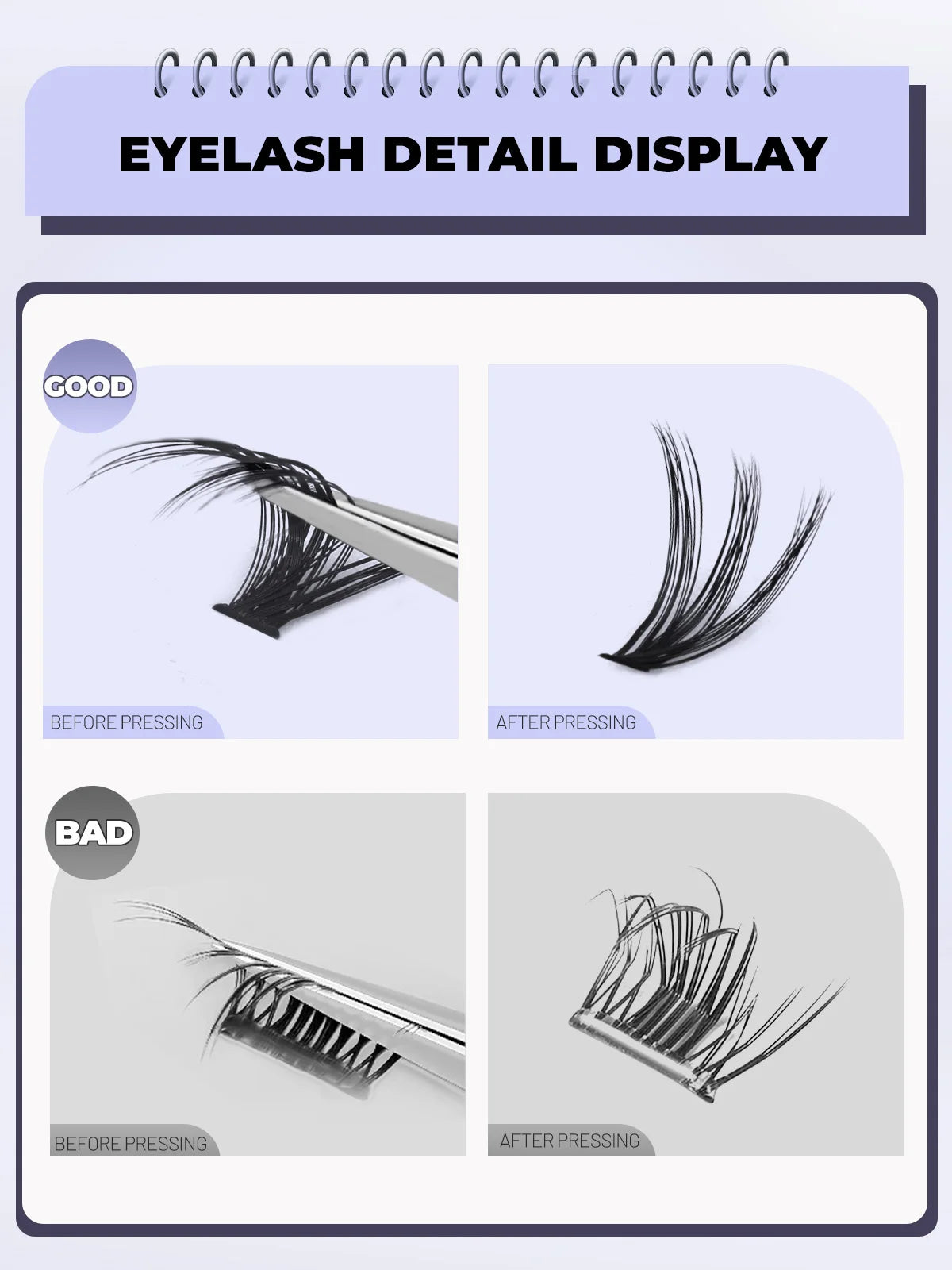 DIY Lash Extension Kit Set 8-16Mm Mix Mink Fluffy Eyelashes Individual Lashes Cluster Natural Eyelash Extensions Makeup at Home