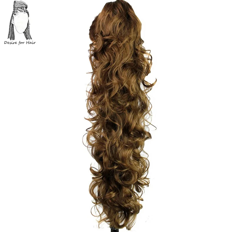 30 Inch Long Curly Claw Clip Ponytail Heat Resistant Synthetic Hairpieces Fake Hair Extensions